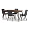 Baxton Studio Sugar Dark Grey Upholstered Walnut Wood Finished 5-Piece Dining Set 144-6796-7946 - alternate 1
